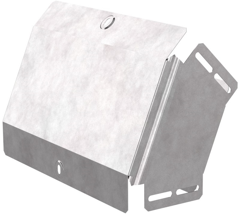 Угол для лотка вертикальный внешний с крышкой Промрукав Стандарт 45град. 300х50 фото Угол для лотка вертикальный внешний с крышкой Промрукав Стандарт 45град. 300х50 картинка